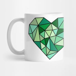 Green Crystal Heart Mug